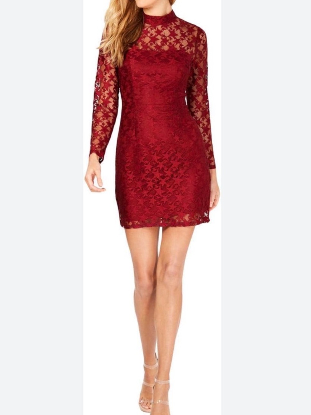 Betsey Johnson Illusion Mock Neck Star Lace Dress - Size 14